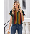 Womens Tops Short Sleeve Shirts Button Down Casual Blouses V Neck Outfits Summer Spring Clothes 2026