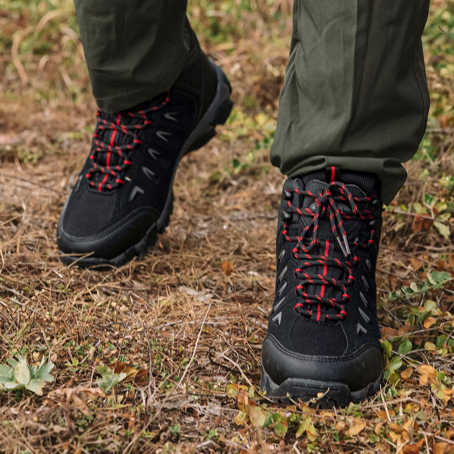 Men'S Waterproof Hiking Boots Non-Slip Lightweight Mid Top Ankle Boot Breathable Hiker Trekking Shoes