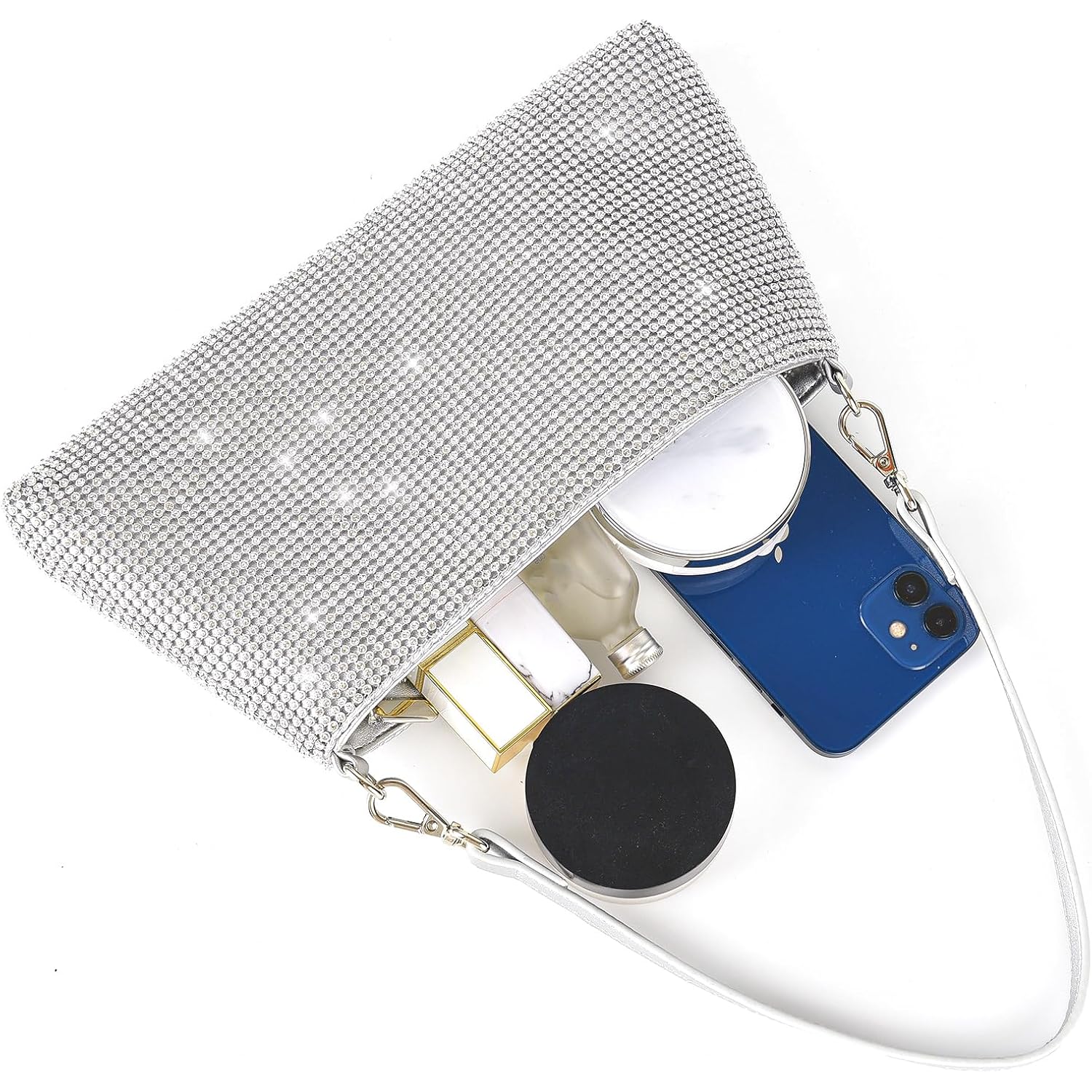 Valleycomfy Bling Evening Clutch Bag for Women Lady Girl Bride Rhinestone Purse For Prom Cocktail Party Wedding Engagement