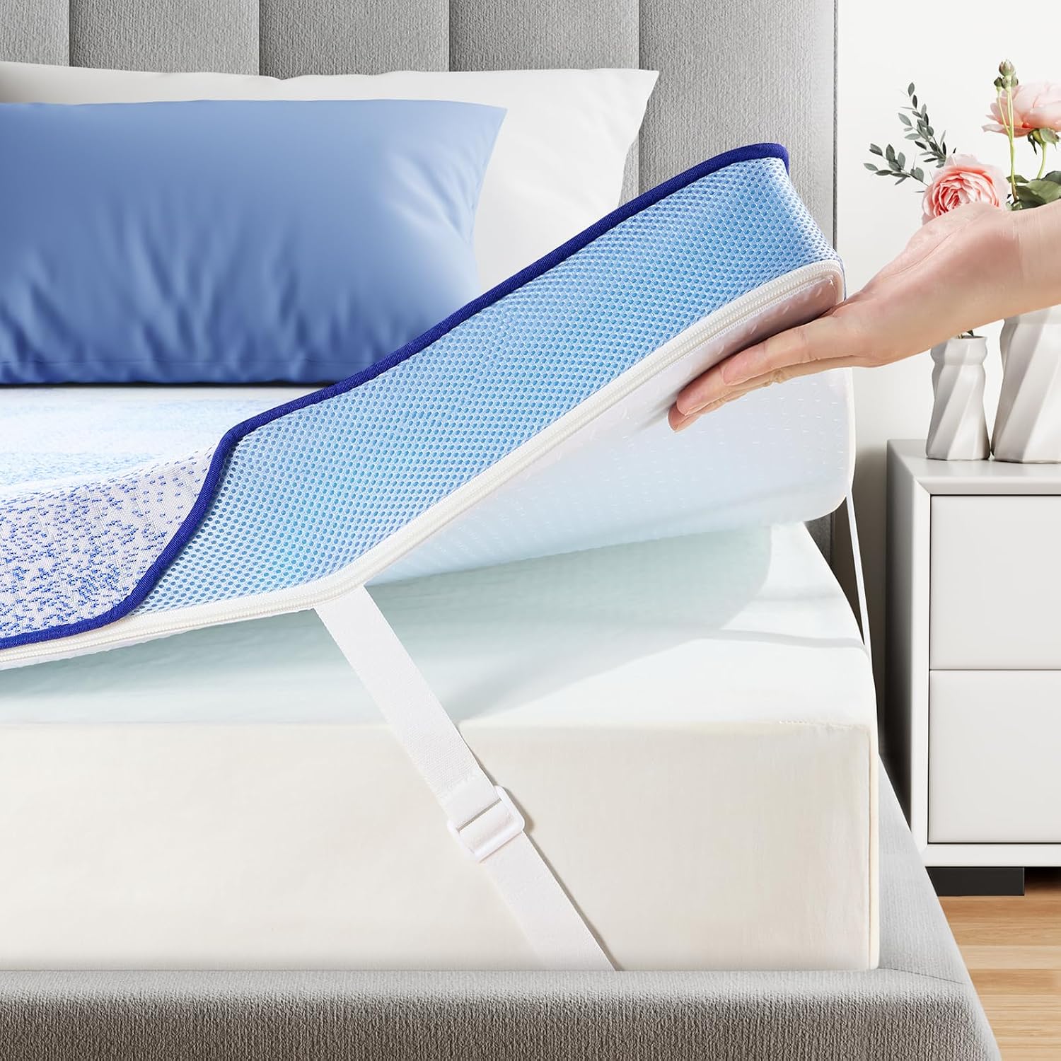 Perlecare 3 Inch Twin Xl Medium-Firm Memory Foam Mattress Topper, Certipur-Us®, Cooling Bamboo Cover, Removable&Washable, Oeko-Tex Certified