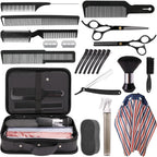 Hair Cutting Kit, 22 Pcs Professional Barber/Hair Salon Tool Set, Barber Bag Includes Hairdressing Scissors Shears, Barber Cape, Combs... Complete Hair Cutting Kit For Barber, Salon, Home Use