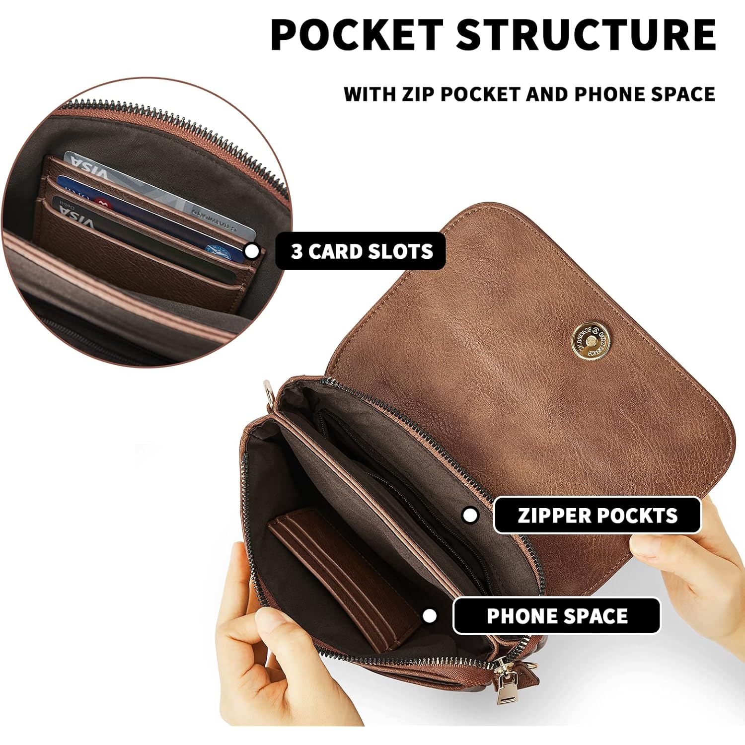 CHOLISS Small Crossbody Bags for Women, Vegan Leather Cell Phone Purse, Mini Travel Purse with Adjustable Strap Womens Gifts