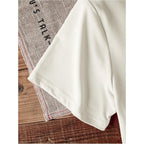 SweatyRocks Women's Lemon Graphic Short Sleeve T Shirts Letter Print Round Neck Summer Casual Tees White B