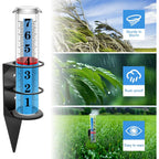 Rain Gauge Outdoor,7" Rain Gauges Outdoors Best Rated With Metal Rack Holder, Rain Measure Gauge, Easy To Read With Red Float, Large Font Plastic Replacement Tube For Yard Garden