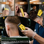 Hair Clippers for Men Professional, Beard Trimmer Kits & Sets, Electric Shavers, Hair Clippers & Trimmer Ceramic T-Blade, for Barber, Father Gifts for Men (Gold)