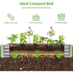 Land Guard 3 Pack 8×4×1Ft Galvanized Metal Raised Garden Bed, Metal Planter Kit Box Outdoor For Deep-Rooted Vegetables, Flowers, Green And Herbs, Silver