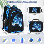 School Backpacks For Boys - 4Pcs Gamer Boys Backpacks With Lunch Box Set For Kids Teens Elementary Middle School, 17″ Large Capacity Students Bookbag, Perfect For Travel