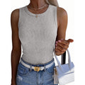 Zeagoo Womens Sleeveless Crewneck Ribbed Tank Tops Casual Basic Summer Top Slim Fitted Racerback Shirts