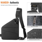WANDER PLUS® Anti Theft Crossbody Bag, Shoulder Bag Anti-theft Design for Travel, Sport, Work