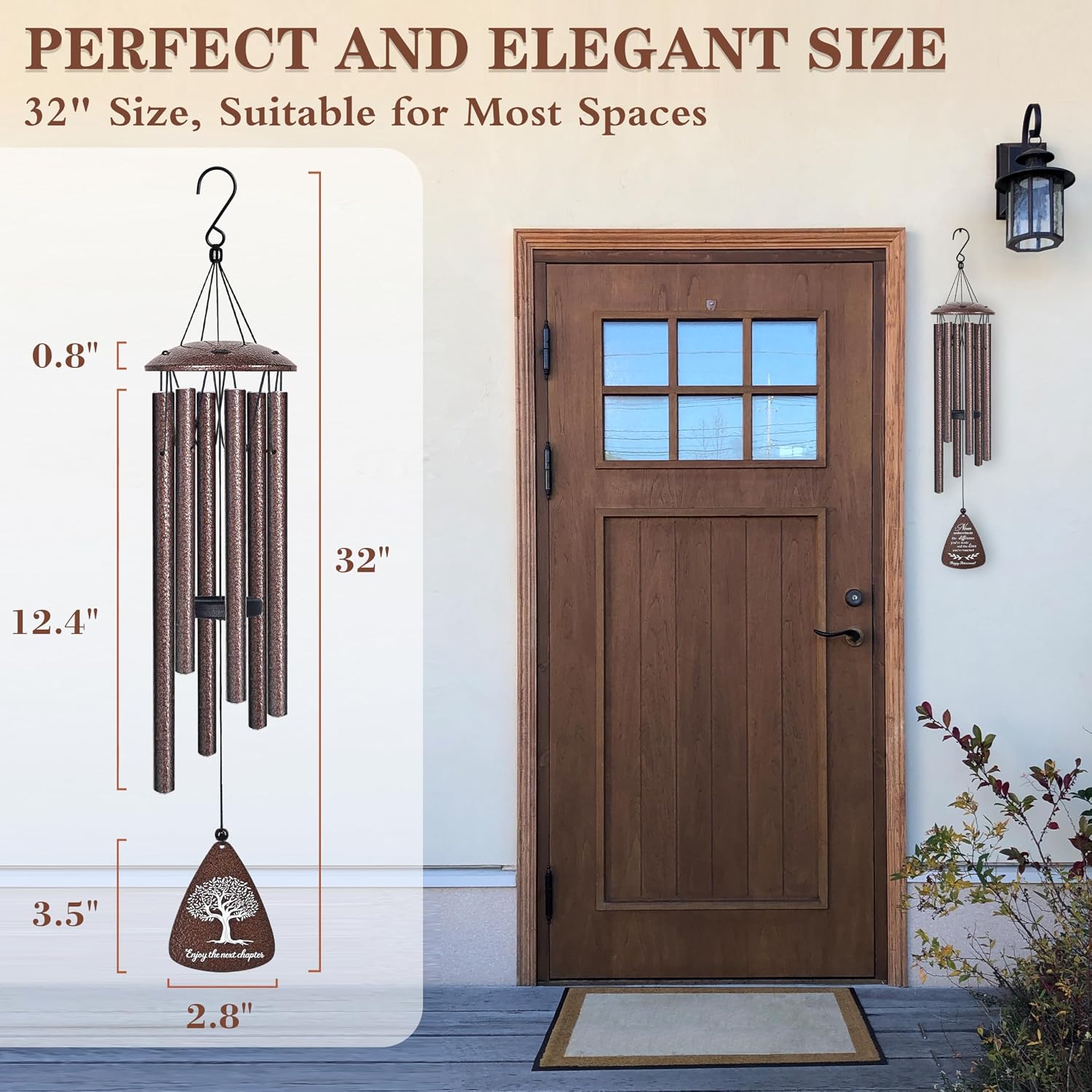 Retirement Gift For Woman Men, 32" Wind Chimes Retired Gifts, 2026 Happy Retirement Gifts For Women Coworker Colleague Boss Teachers Nurses Friends, Going Away Gift Ideas Retirement Decorations