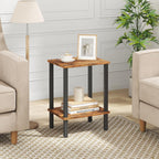 Tutotak End Table, Set Of 2, Side Table, Nightstand, 2-Tier Storage Shelf, Sofa Table For Small Space, Living Room, Bed Room Tb01Bb035