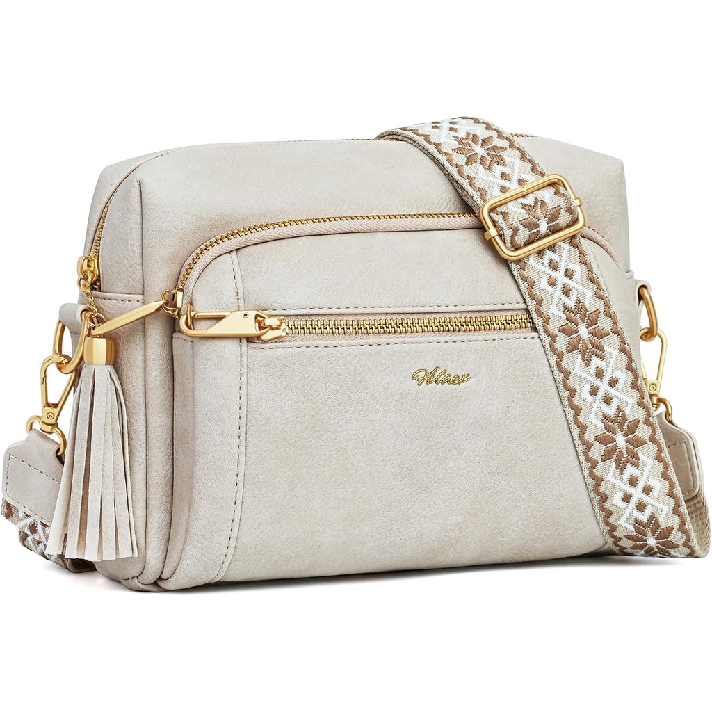 Small Leather Crossbody Bags For Women Anti Theft Purses And Handbag Shoulder Hangbag With Wide Strap Tassel