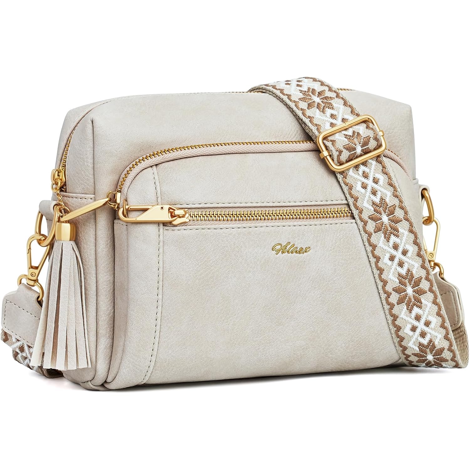 Small Leather Crossbody Bags For Women Anti Theft Purses And Handbag Shoulder Hangbag With Wide Strap Tassel