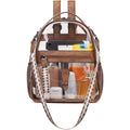 Clear Small Backpack Purse For Women, Designer Transparent Shoulder Handbag, Pvc Mini Clear Bag For Stadium Approved