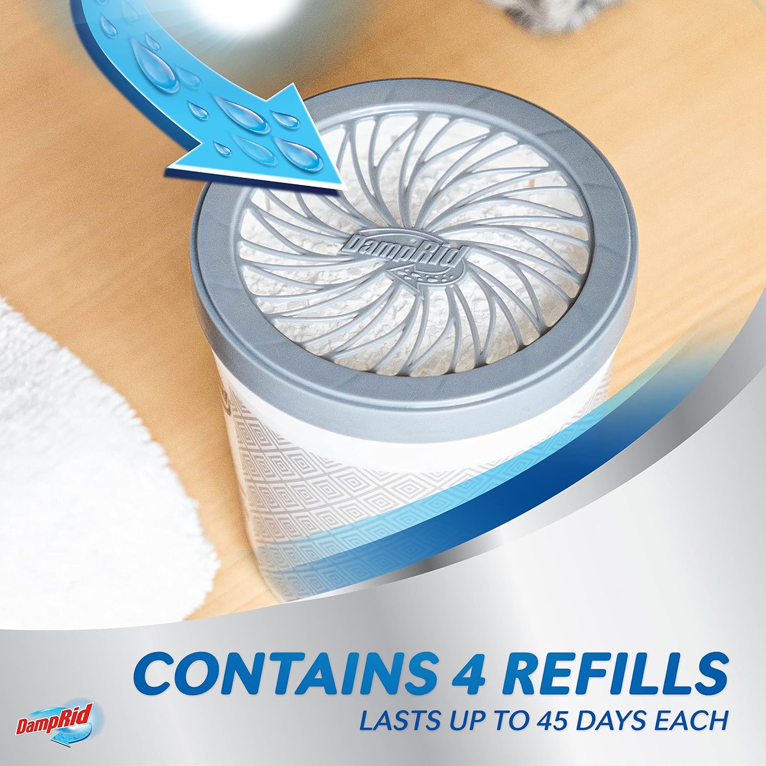 Damprid Refill Bag, 44 Oz, 4-Pack - Fresh Scent Moisture Absorbers For Rooms With Excess Humidity, Long-Lasting, Eliminates Musty Odors And Creates Fresher Air