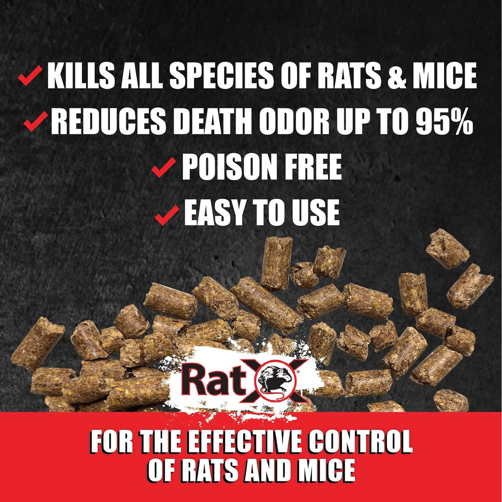 Ratx Rodent Control Bait Pellets For Rats & Mice – Poison Free, Pet Safe Indoor & Outdoor Use Pellets 18 Oz. Bag