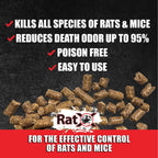 Ratx Rodent Control Bait Pellets For Rats & Mice – Poison Free, Pet Safe Indoor & Outdoor Use Pellets 18 Oz. Bag
