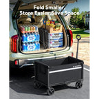 Collapsible Wagon Cart With Wheels, 220Lbs For Grocery Shopping Camping | 110L Capacity Wagons Carts Foldable,220Lbs Heavy Duty Wagon Carts, Lightweight Portable Utility Cart,All-Terrain Wheels