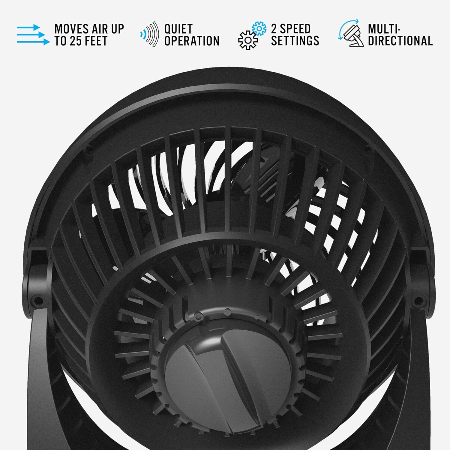 Vornado 133 Small Room Air Circulator Fan, 2 Speeds, Adjustable Head, Table Fan For Desk, Nightstand, Black