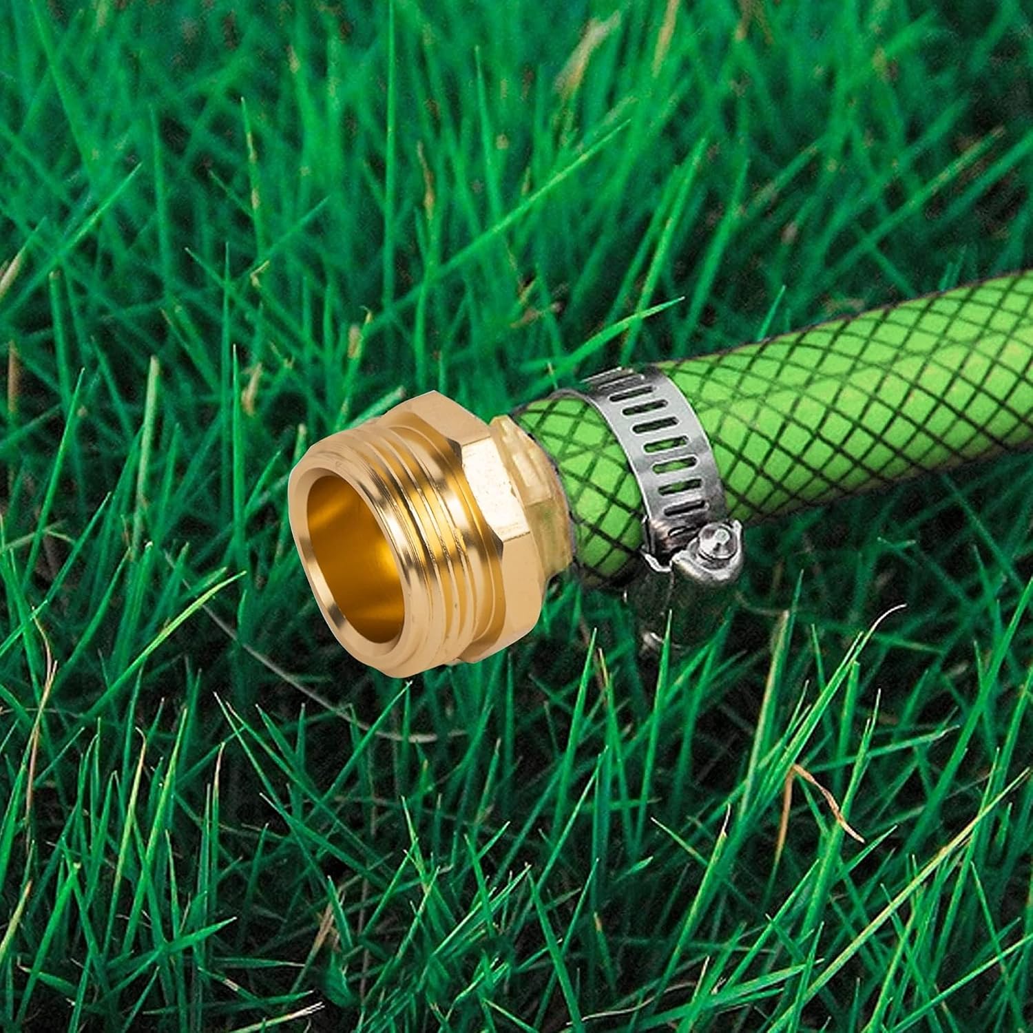 Hourleey Garden Hose Repair Connector With Clamps, Fit For 3/4" Or 5/8" Garden Hose Fitting, Male And Female Hose Adapter Water Hose Repair Kit, 5 Set