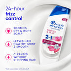 Head & Shoulders Anti-Dandruff Shampoo And Conditioner With 1% Pyrithione Zinc, Smooth & Silky 2 In 1, 24-Hour Frizz Control, Soothes Dry & Itchy Scalp, Leaves Hair Healthy, Shiny & Smooth, 28.2 Fl Oz