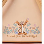 Loungefly Tigger Mini Backpack Handbag Floral Print Double Strap Shoulder Bag (Peach, Tigger)