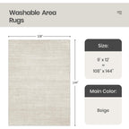 Area Rugs 9X12 Living Room - Stain Resistant 9X12 Area Rugs For Living Room, Non Slip Backing Printed Rugs For Bedroom, Folable Machine Washable Rugs (9'X12', Beige)