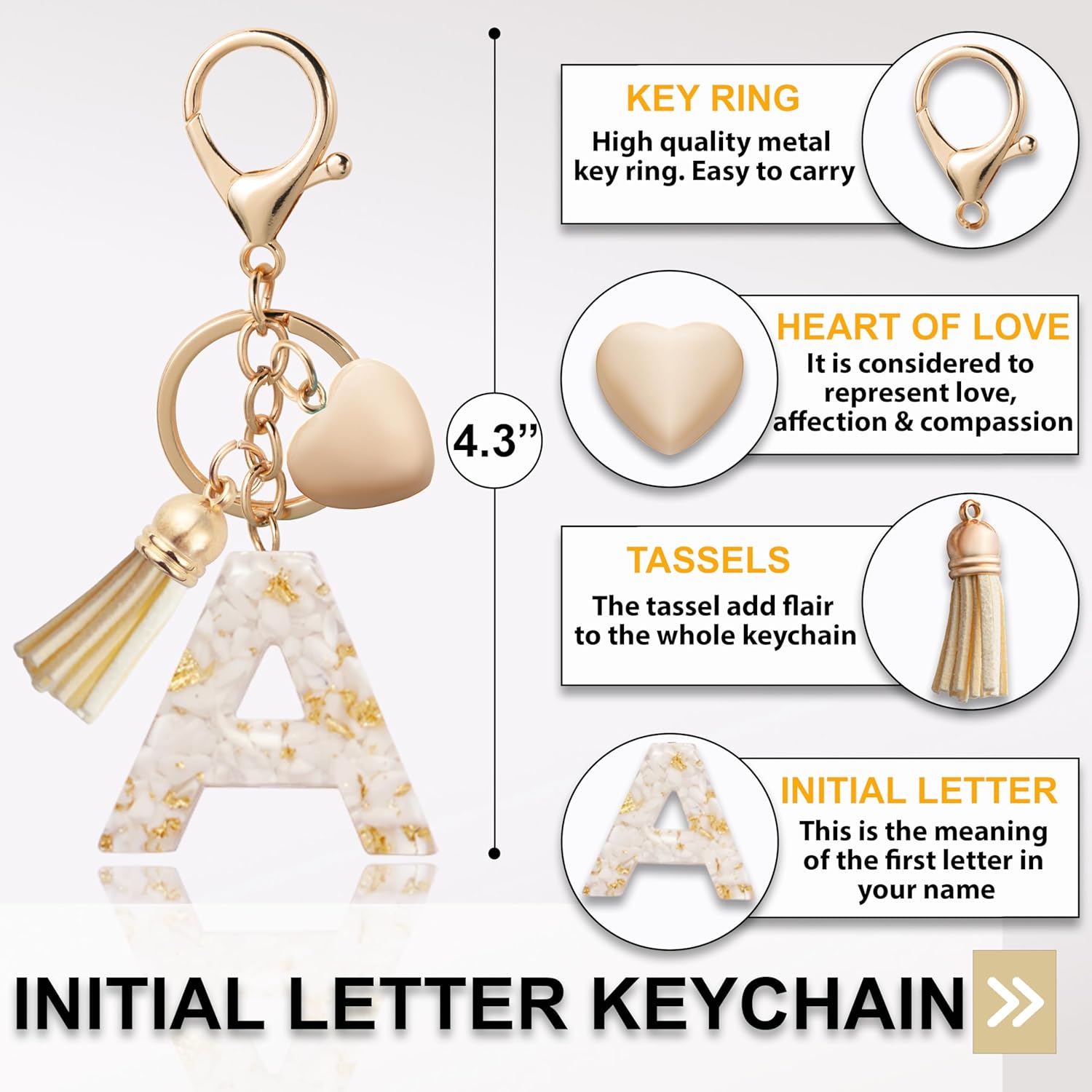 Initial Letter Keychain, Butterfly Keychain Cute Resin, Initial Keychain Backpack Charms, Key chain for Women, Girls