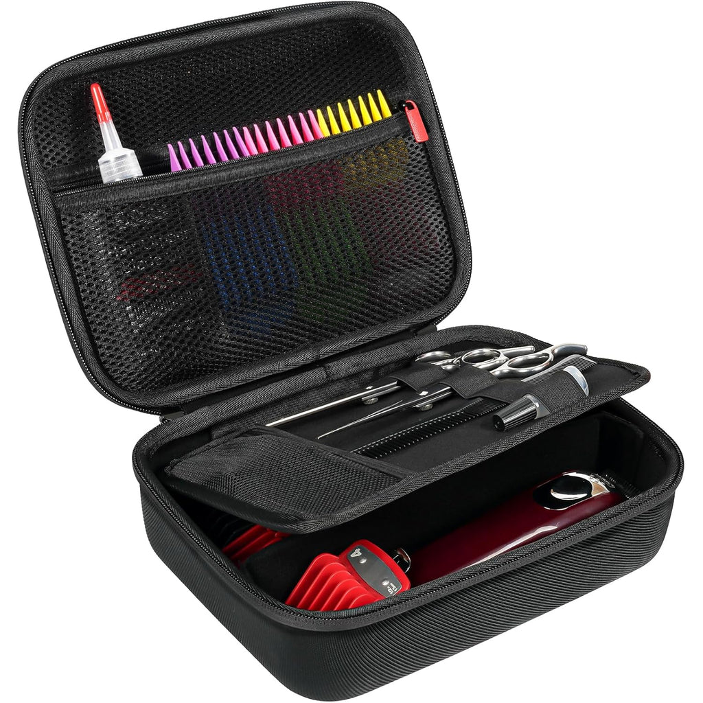 ProCase Hard Travel Case for Hair Clippers, Hair Cutting Barber Supplies Holder, Trimmer Organizer Storage Bag for Hatteker/Oneisal/Wahl 5Star/Andis Men Razor Guard Grooming Kits -Black