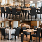 Chun Yi Dining Chairs Set Of 4, Faux Leather Dining Room Chairs, Upholstered Modern Kitchen Parsons Chairs For Dining Room With Sturdy Wood Legs, Black (Only Chair)