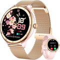 Smart Watches for Women, HD Screen Fitness Tracker 5ATM Waterproof with Bluetooth Make/Answer Calls, Activity Trackers with Heart Rate/Sleep/Female/SpO2 Monitor, Smartwatch for iPhone/Android(2 bands)
