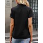Women's Polo Shirts Cotton 3-Button Short Sleeve Collared Tops Summer Cool Shirt Uniform Casual Shirts
