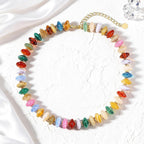 Colorful Beaded Necklace for Women Unique Resin Beads Choker Necklaces Boho Statement Chunky Necklace Summer Vacation Jewelry