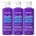 Aussie 3 Minute Miracle Moist Deep Conditioner For Dry Hair, Avocado & Jojoba Oil, Safe For Color Treated Hair, Nourishing Hydration, Silky Shine, Paraben-Free, 16 Fl Oz Each, Triple Pack