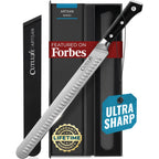 Cutluxe Brisket Knife – 12" Carving & Slicing Knife For Meat & Bbq – Razor Sharp German Steel, Sheath Included, Ergonomic Full Tang Handle Design, Grilling Gifts For Men – Artisan Series