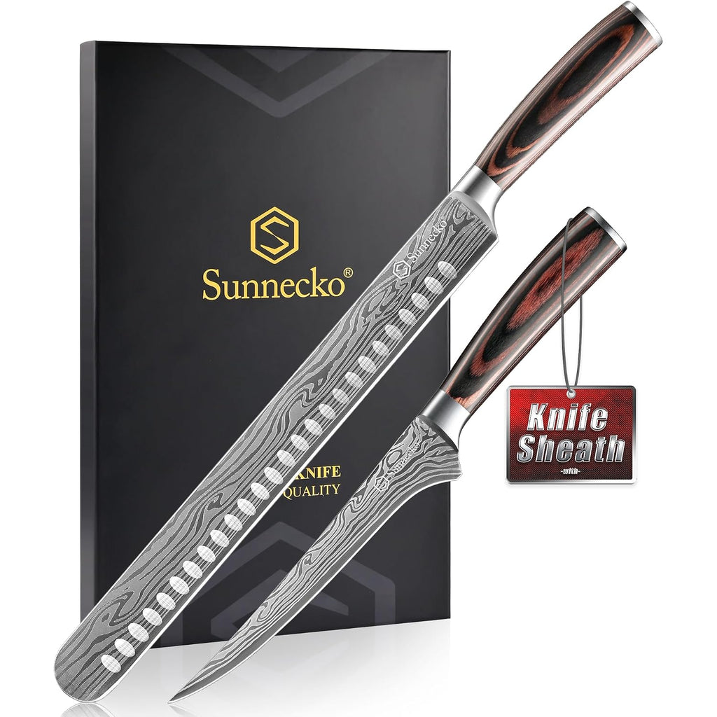 Professional Bbq Carving Knife Set, Slicing And Boning Knife For Meat Cutting,German High Carbon Stainless Steel Carving Knife For Meat And Turkey.