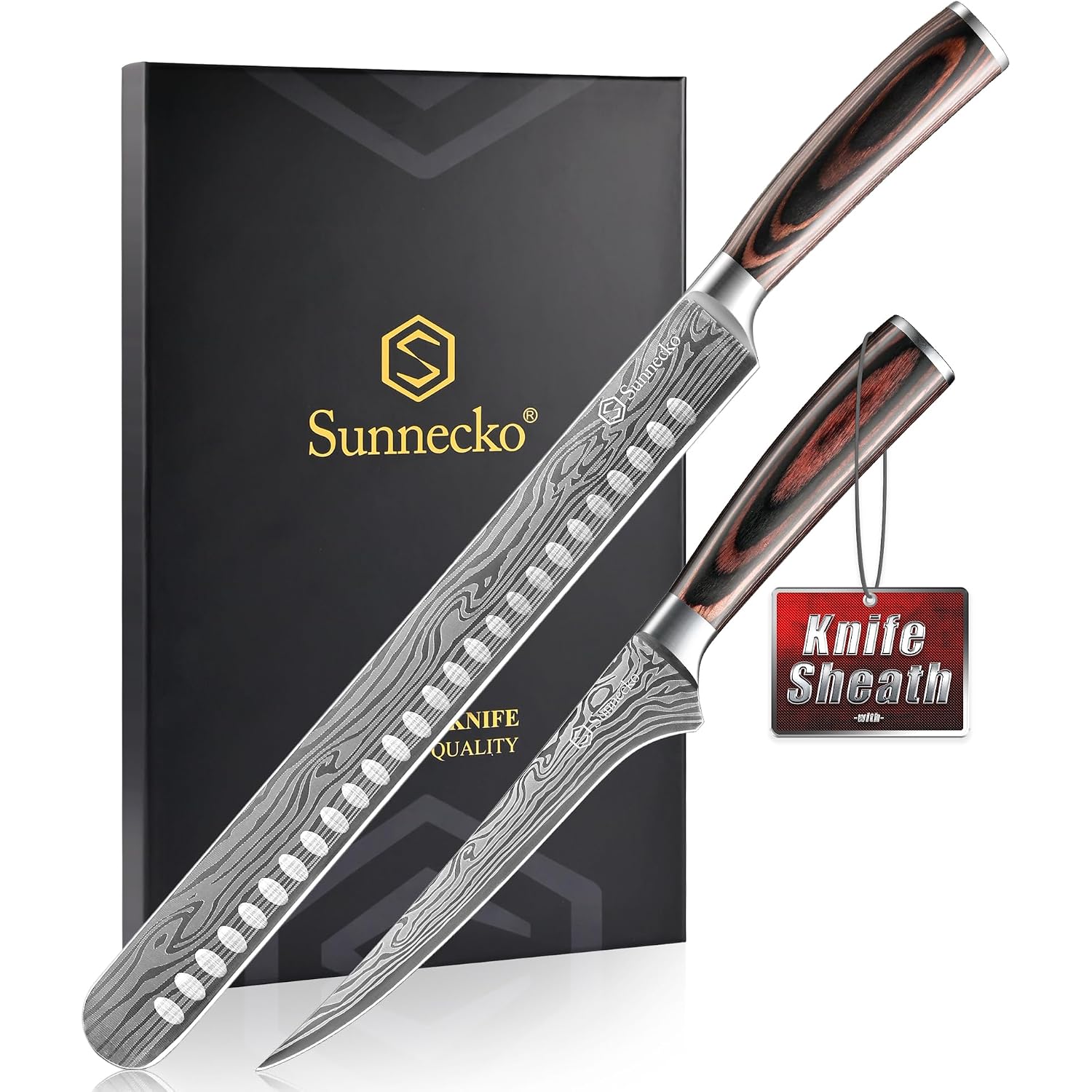 Professional Bbq Carving Knife Set, Slicing And Boning Knife For Meat Cutting,German High Carbon Stainless Steel Carving Knife For Meat And Turkey.