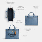 Coach Cargo Tote Bag with Bow Print