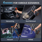 Portable Cordless Car Vacuum, 50,000Pa High-Power Brushless Motor, Rechargeable Handheld Vacuum Cleaner With 2 Batteries & Charger, 6-In-1 Vacuum Cleaners For Home, Keyboard, Pet Hair, Black