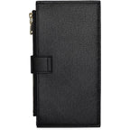 GOIACII Slim Wallets for Women RFID Blocking Card Holder 2 Zipper Pockets Thin Ladies Clutch Purse Black