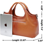 Iswee Genuine Leather Shoulder Bags Purses and Handbags for Women Satchel Designer Cross Body Hobo Medium Size Tote