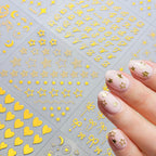 30 Sheets Gold Nail Sticker Star Moon Heart Nail Art Stickers Cute Knot Bow Design 3D Self-Adhesive Nail Decals for Women Girls DIY Nail Art Decoration Accessories