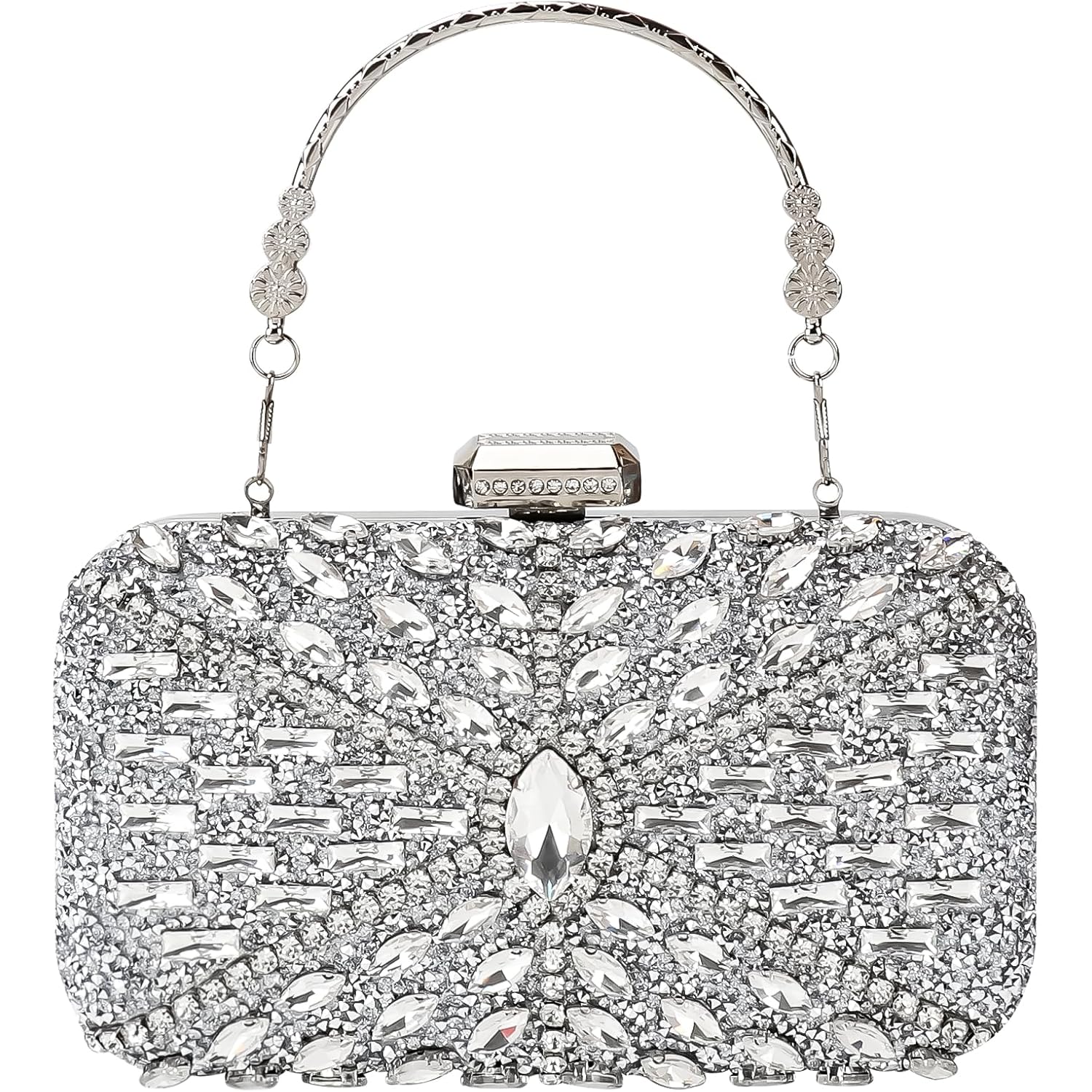 Womens Sparkly Rhinestone Crystal Glitter Clutch Purse Evening Handbag Shoulder Bag for Wedding Party Prom