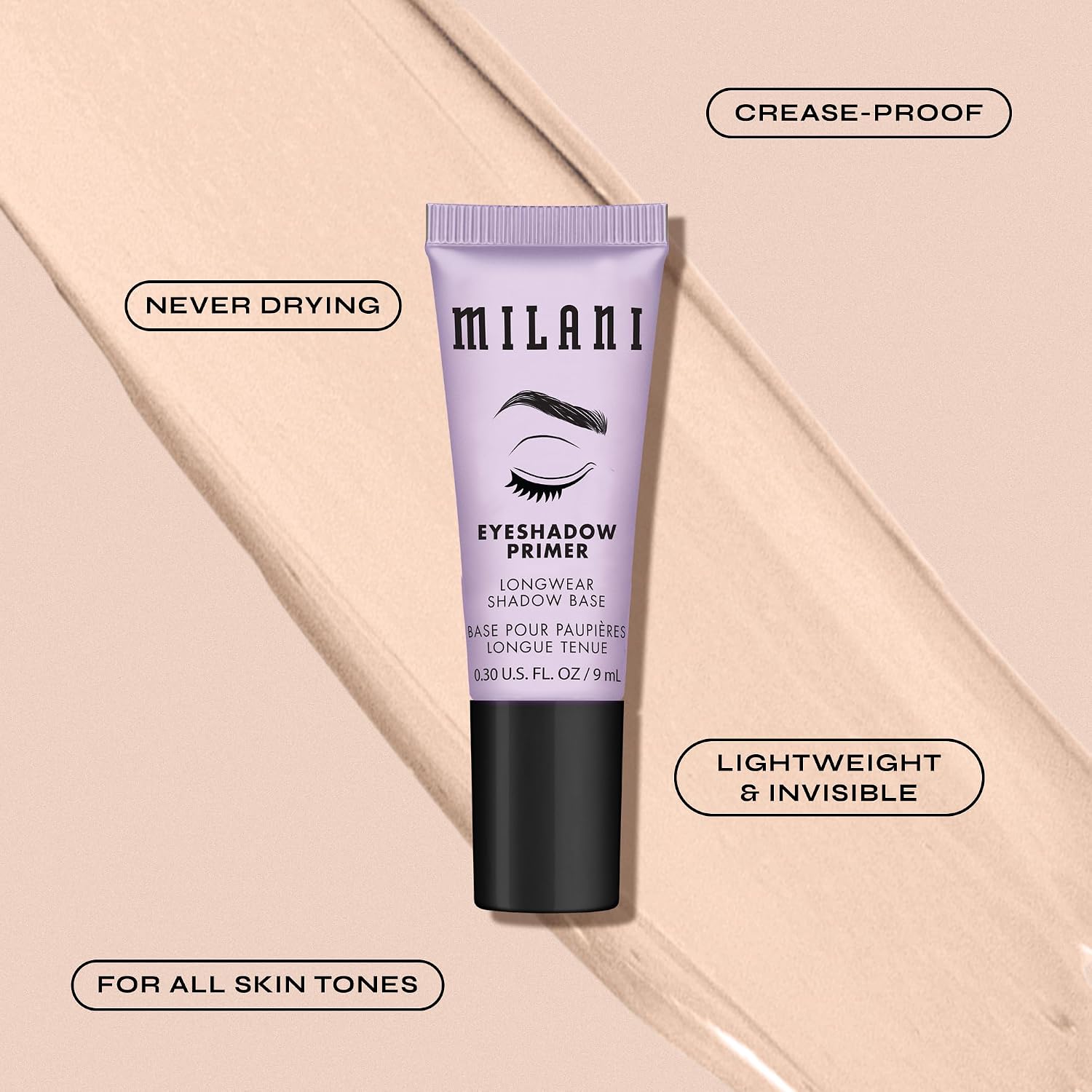 Milani Eyeshadow Primer - Clear Lightweight Eye Makeup Base For Crease-Proof Longwear - Preps Lids For Vibrant Color On All Skin Types - 1 Pack