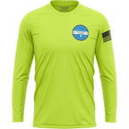 Custom Dry Fit Long Sleeve Shirts For Men, Add Your Logo Front & Back Printing, Customized Moisture Wicking Sun Protection Uv Construction Landscaping Workwear T-Shirts Black