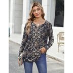 Zeagoo Womens Tops Long Sleeve Shirts Boho Tops for Women 2026 Fall Blouses Ladies Sweatshirts Spring Fashion Clothing
