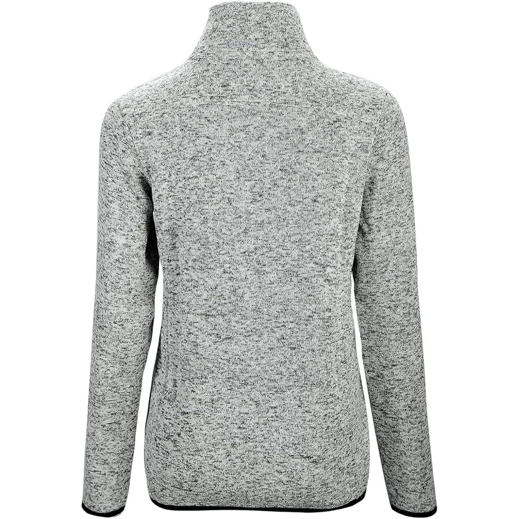 Women'S Long Sleeve Sweater Fleece Zip Up Speckled Jacket With Pockets