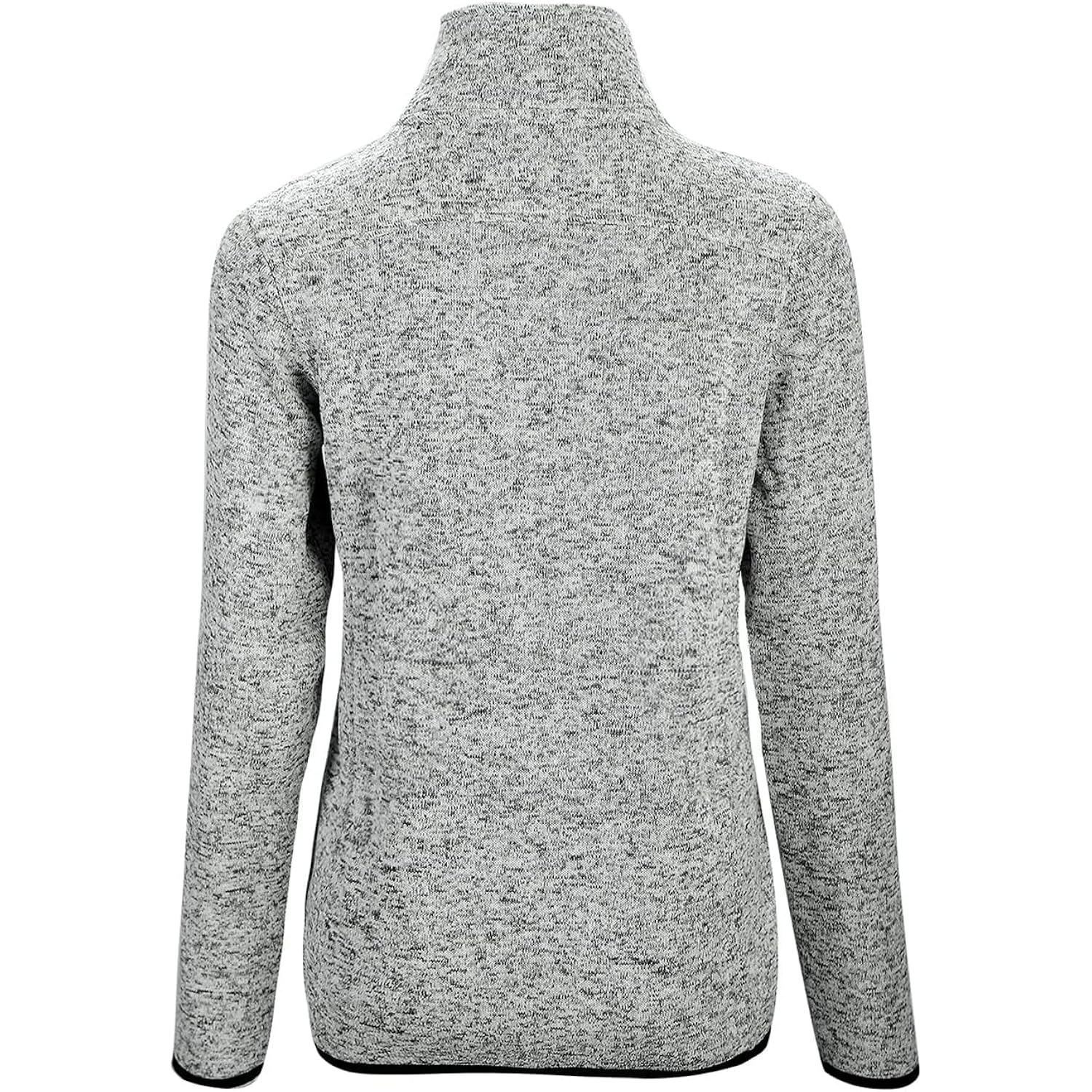 Women'S Long Sleeve Sweater Fleece Zip Up Speckled Jacket With Pockets