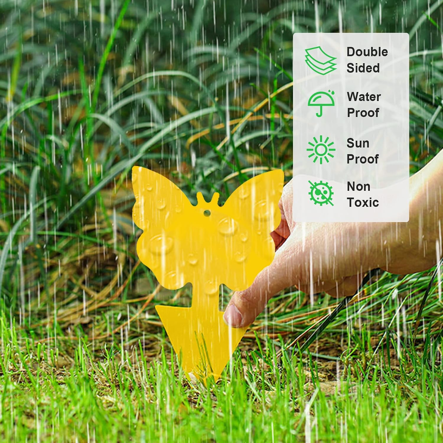 40 Pcs 5 Shapes Yellow Extremely Sticky Traps For Fungus Gnat, Fruit Fly, Fly, Whitefly, Flying Insect Catcher Traps For Houseplants, Kitchen, Indoor/Outdoor, Non-Toxic, Odorless, Pet And Kid Safe