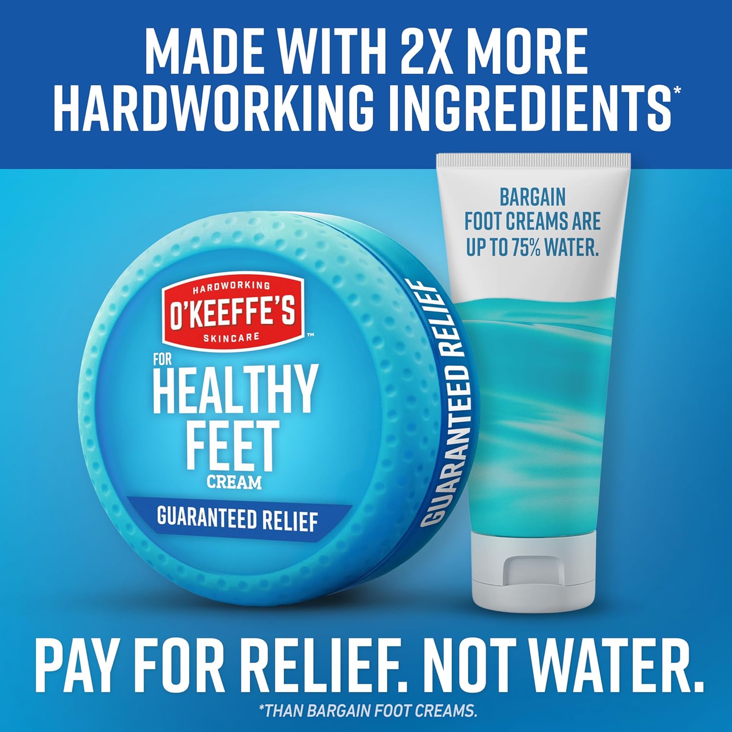 O'Keeffe's for Healthy Feet Foot Cream - 6.4 oz Jar (1 Pack) - Guaranteed Relief for Extremely Cracked, Dry Feet, Repairing Skincare, Instantly Boosts and Retains Moisture Levels
